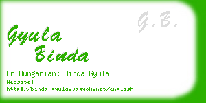 gyula binda business card